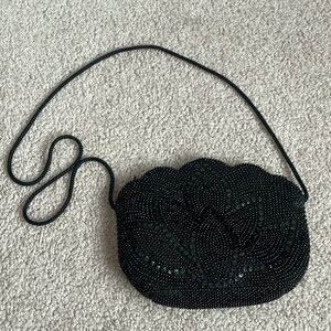 “Vintage Black-Beaded/Sequined Bag”